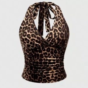 Top con estampado de leopardo