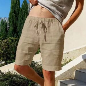 Pantalones cortos de algodón y lino