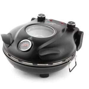 Máquina para Hacer Pizza Eléctrica Klaif, 420 ℃ Placa de Piedra Resistente al Fuego de 1200W y 32cm, con 5 Niveles de Temperatura Separados