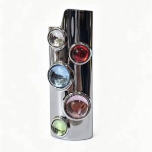 Carcasa Decorativa Cromada Brillante, Apta para Bic J6, Forma de Cráter de Meteorito, Se Puede Decorar con Pegatinas o Perforaciones