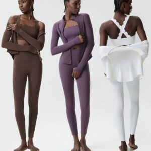 Conjunto de Yoga y Fitness de 2/3 Piezas para Mujer, Color Sólido, Traje Deportivo para Gimnasio y Running, Ropa Deportiva Elástica, Suave, Transpirable y de Secado Rápido