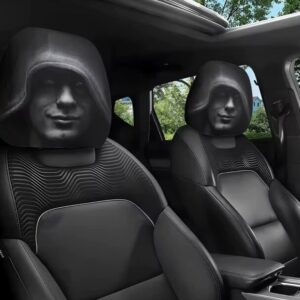 2 Fundas para Reposacabezas de Coche con Estampado de Retrato Misterioso de Estética Oscura, Ajuste Universal Elástico, Decoración Interior de Automóvil, Gran Venta