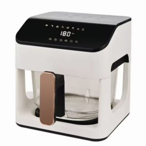 Freidora de Aire Inteligente de 8.5L, 1350W, Olla de Vidrio Transparente Extraíble, Circulación de Aire Caliente de 360 Grados, 220V