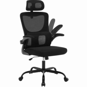 Silla de oficina giratoria WOLTU, silla ergonómica de malla para escritorio y ordenador, reposabrazos ajustables en altura, función basculante, reposacabezas
