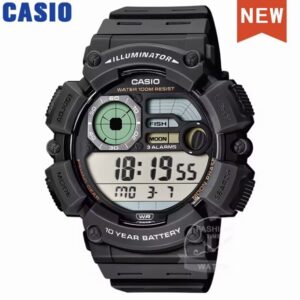 Reloj digital Casio con esfera grande para hombre, duración de la batería de 10 años, 100 M, resistente al agua, deportivo, reutilizable, WS-1500H-1A