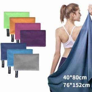 Toalla de microfibra ultraabsorbente para deportes y actividades al aire libre, secado rápido, compacta